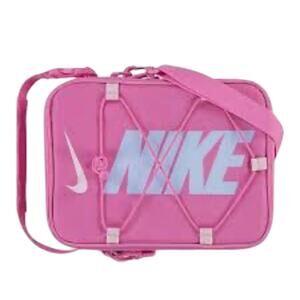 Nike Insulated Hard Shell Lunch Box With Carrying Strap Pink Gray Girls NWT